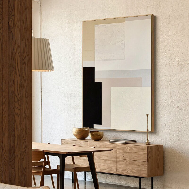 Wabi Sabi Wall Art, Brown Abstract Acrylic Art, Original Abstract Oil Painting on Canvas, Modern Canvas Artwork for Bedroom