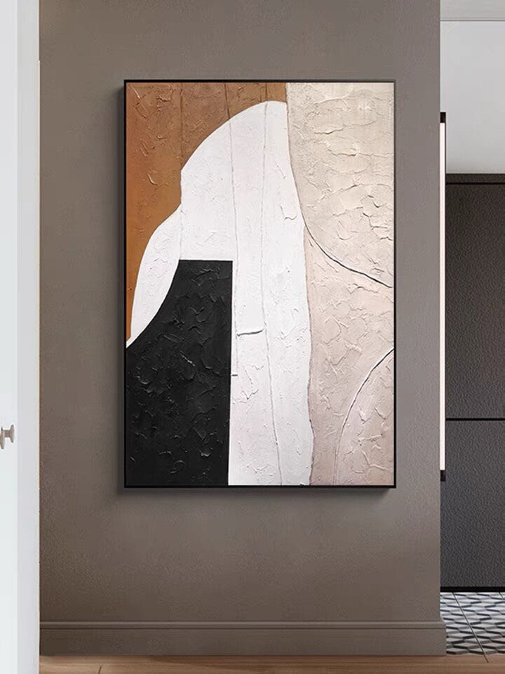 Brown and Gray Abstract Wall Art, Large Original Abstract Painting, Minimalist Abstract Painting, Large Wall Canvas Painting
