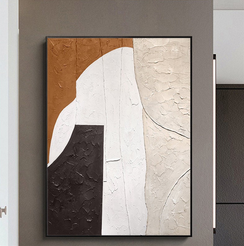 Brown and Gray Abstract Wall Art, Large Original Abstract Painting, Minimalist Abstract Painting, Large Wall Canvas Painting