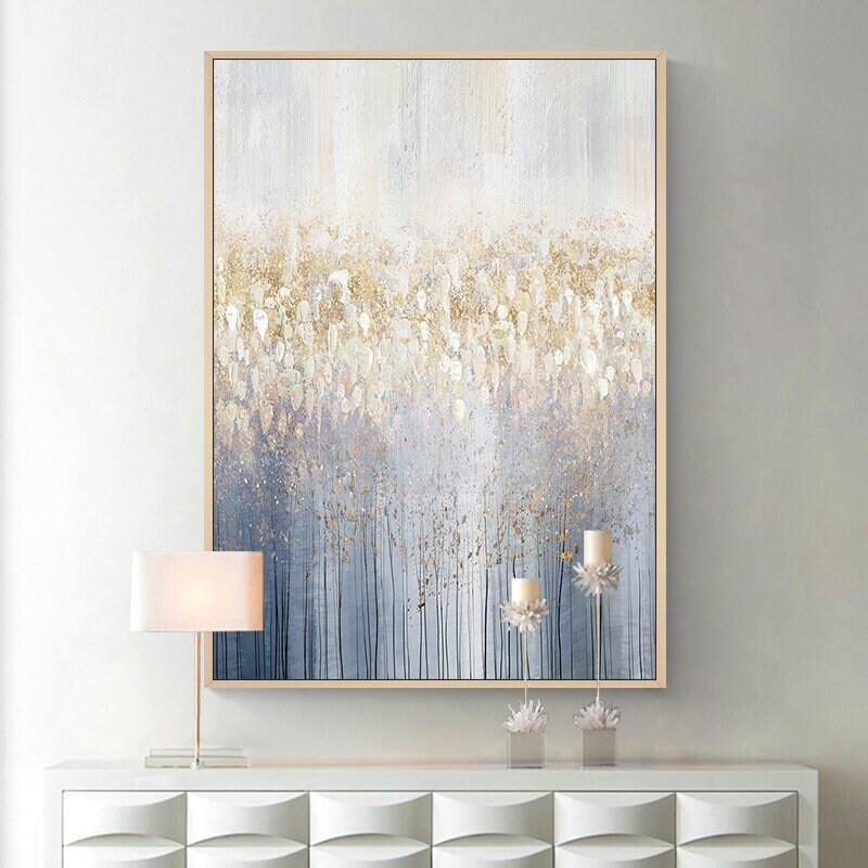 Abstract Canvas Wall Art, Large Abstract Painting on Canvas, Modern Minimalist Artwork for Bedroom, Original Handpainted…