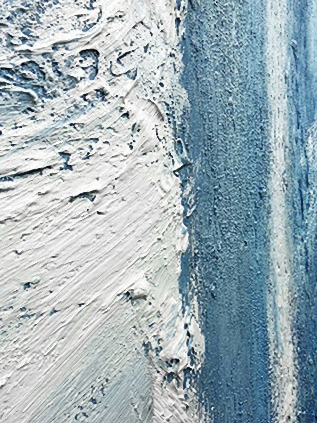 Blue Abstract Painting on Canvas, Large Abstract Painting, Original Acrylic Painting, 24x48inches