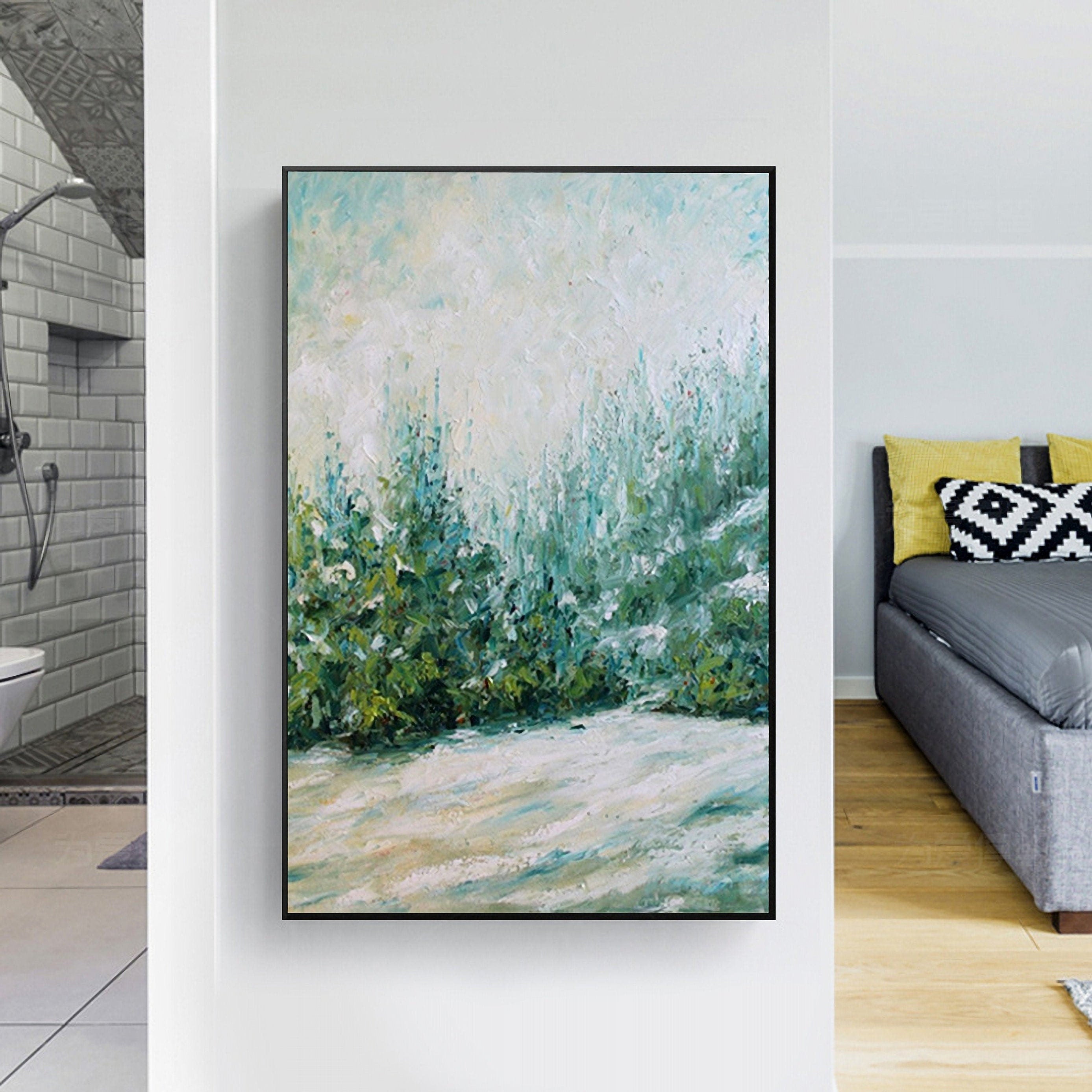 Landscape Oil Painting On Canvas Textured Tree Abstract Contemporary Art Wall Paintings Handmade Painting Home Office…