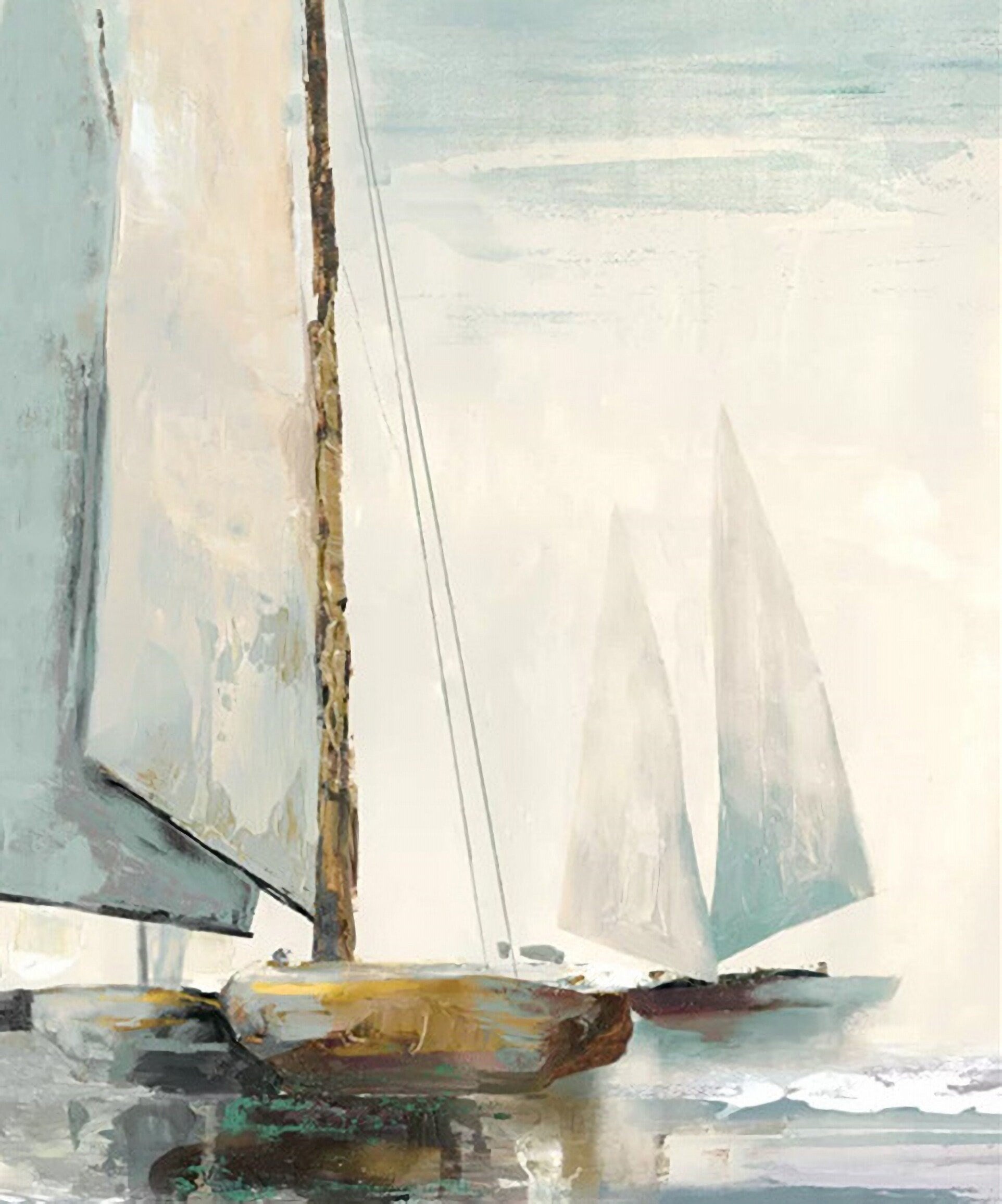 Sailing Boat In Ocean Painting Canvas Nautical Wall Art Unframed Modern Picture Hanging For Office Living Room artwork 20*28…
