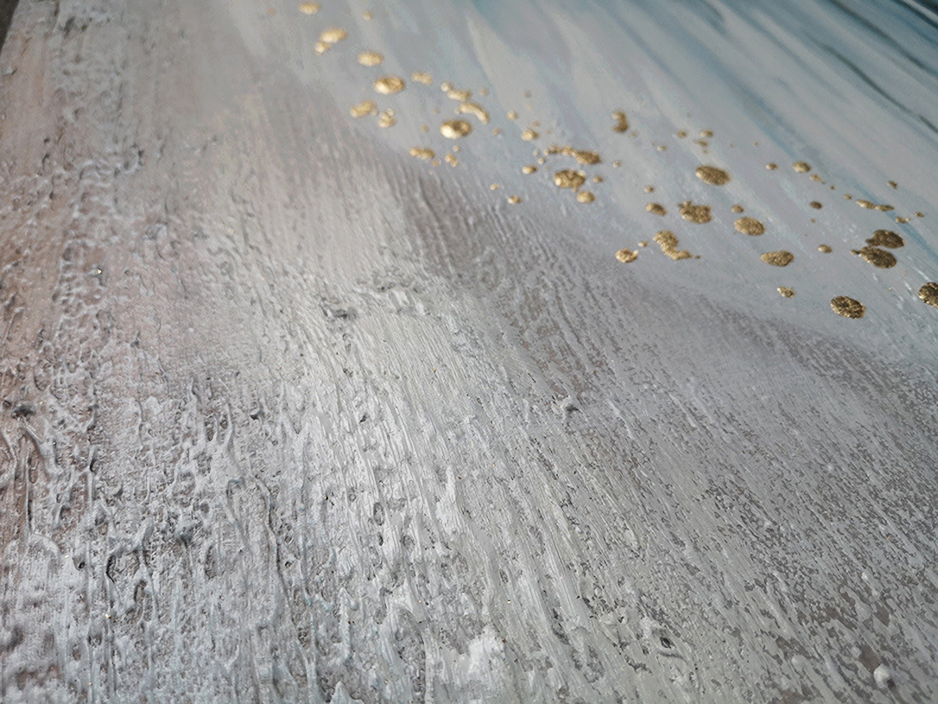 Ocean Wall Art Abstract Beach Painting, Coastal Wall Decor, Blue Seascape Painting for Living Room, Canvas Painting
