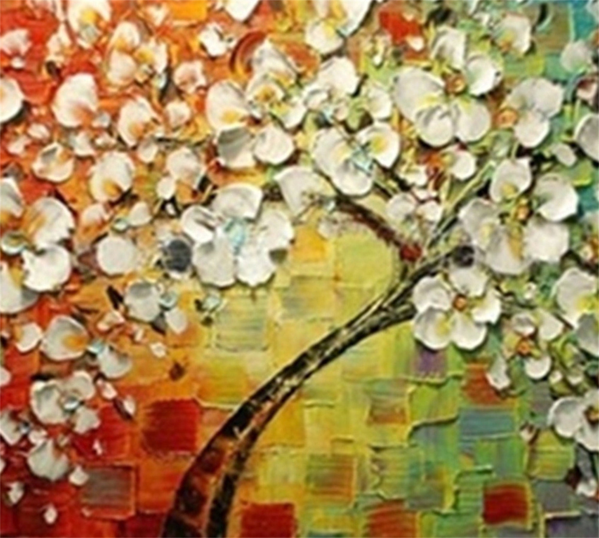 100%Handpainted Modern Oil Painting 1 Pcs / Art Wall Home Decoration Abstract Knife Colorful Large Flowers