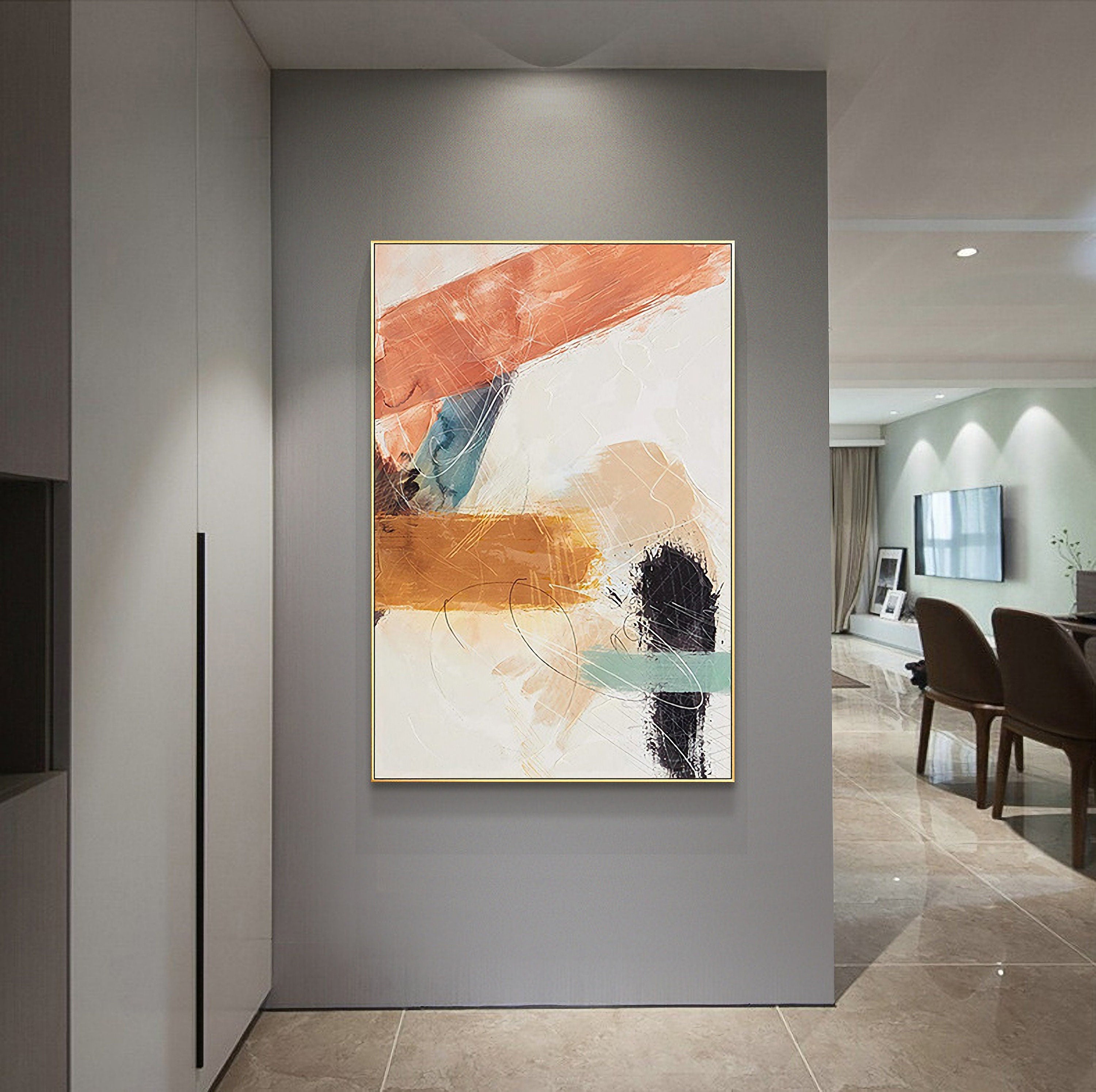Canvas Wall Art Abstract Colorful Painting Artwork for Home Unframed Oil Painting - 24x32 inches