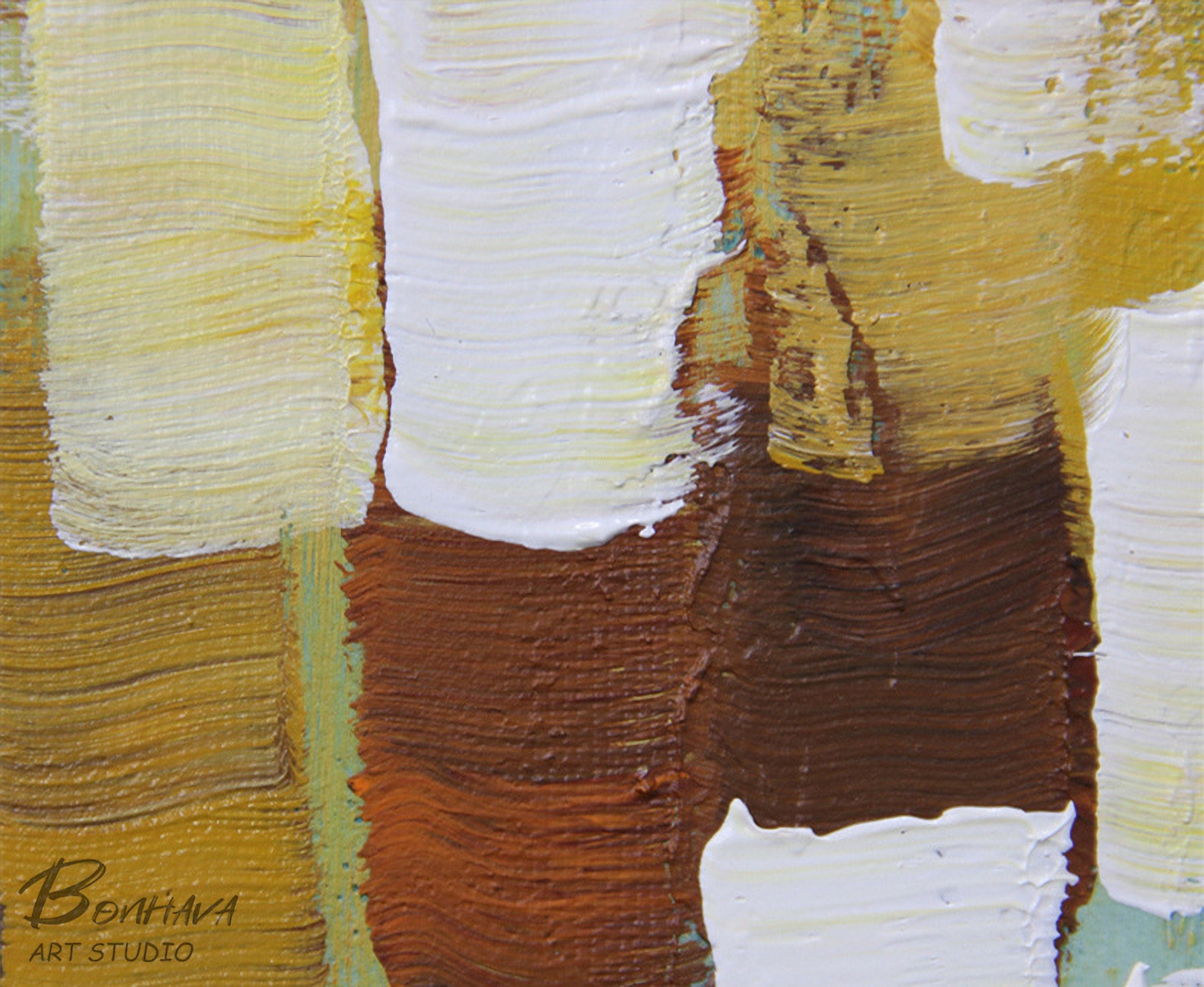 Abstract Canvas Painting Wall Art: Abstract Artwork Hand Painted Painting on Canvas for Bedroom