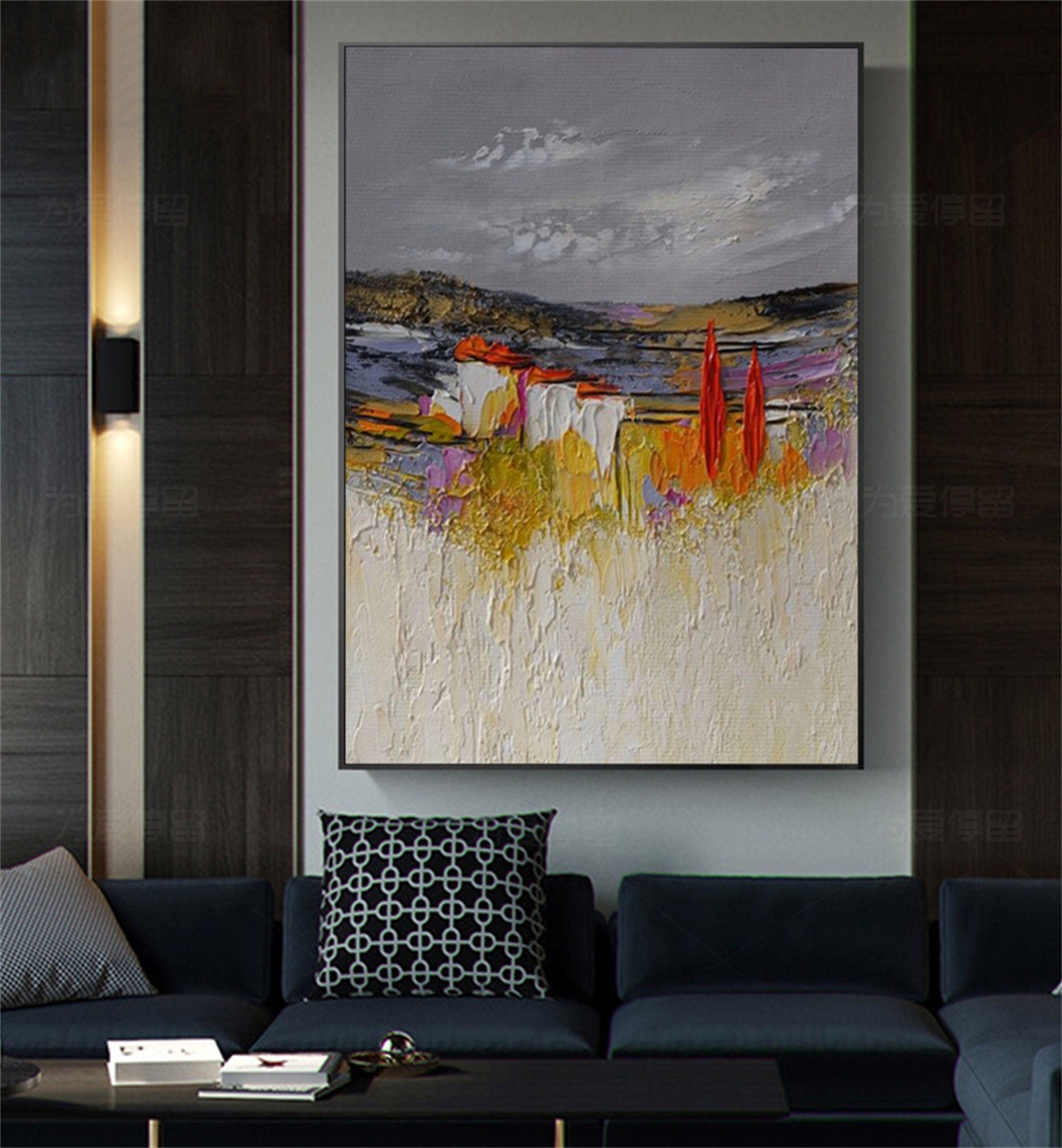 Pure hand-painted oil painting abstract decorative painting corridor, porch and fantasy mural