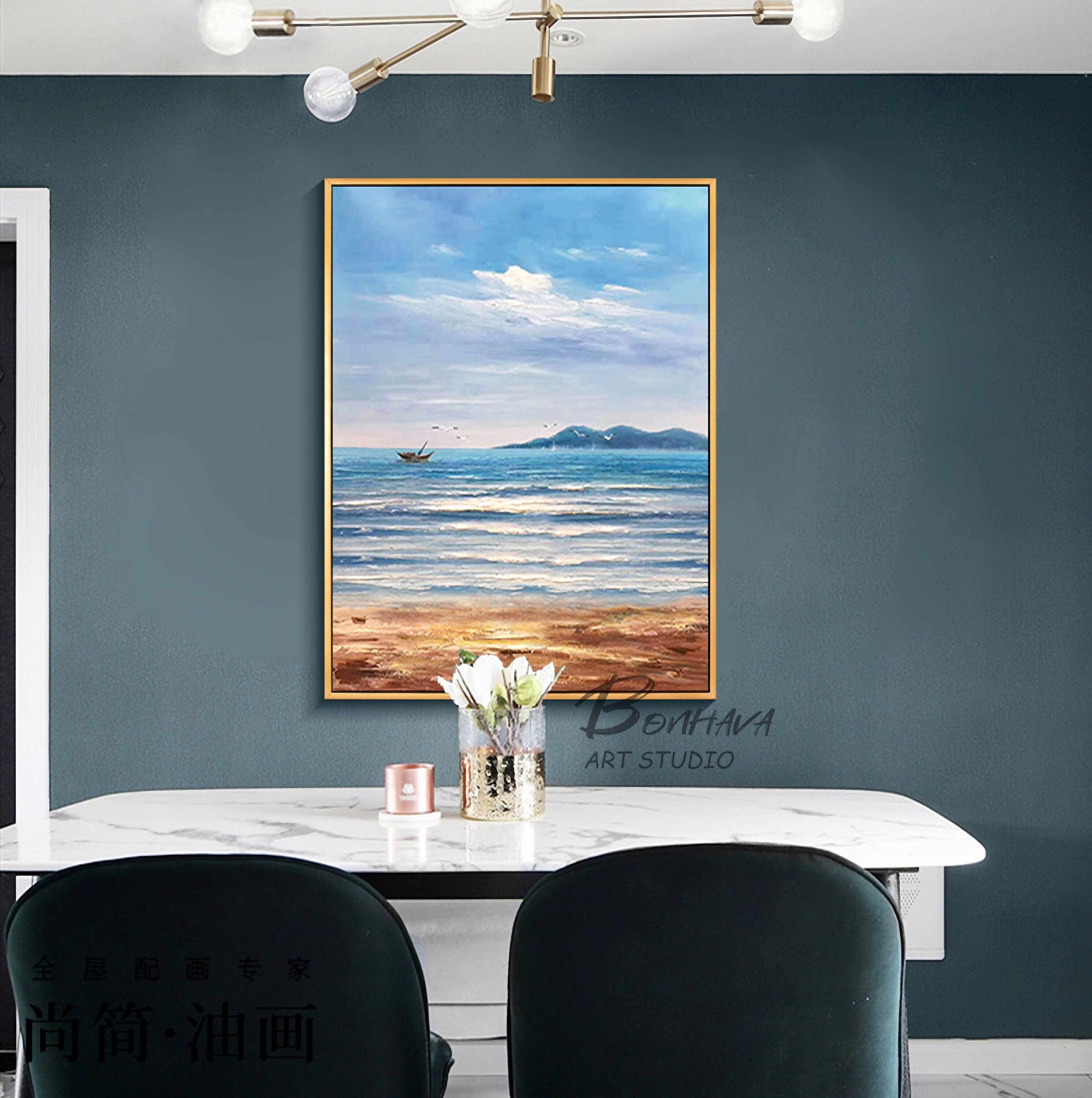 Wall Art Sea Water Natural Scenery Painting on Canvas Canvas Paintings for Home Decorations Wall Decor