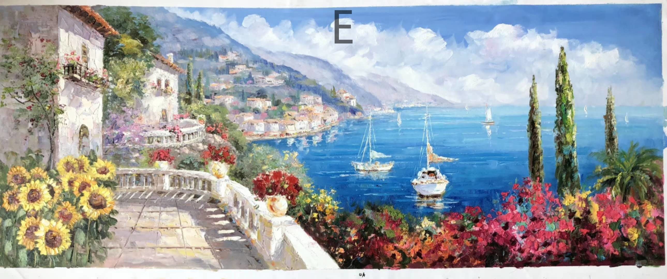 Pure hand painted oil painting modern simple Mediterranean living room large landscape bedroom dining room decorative…
