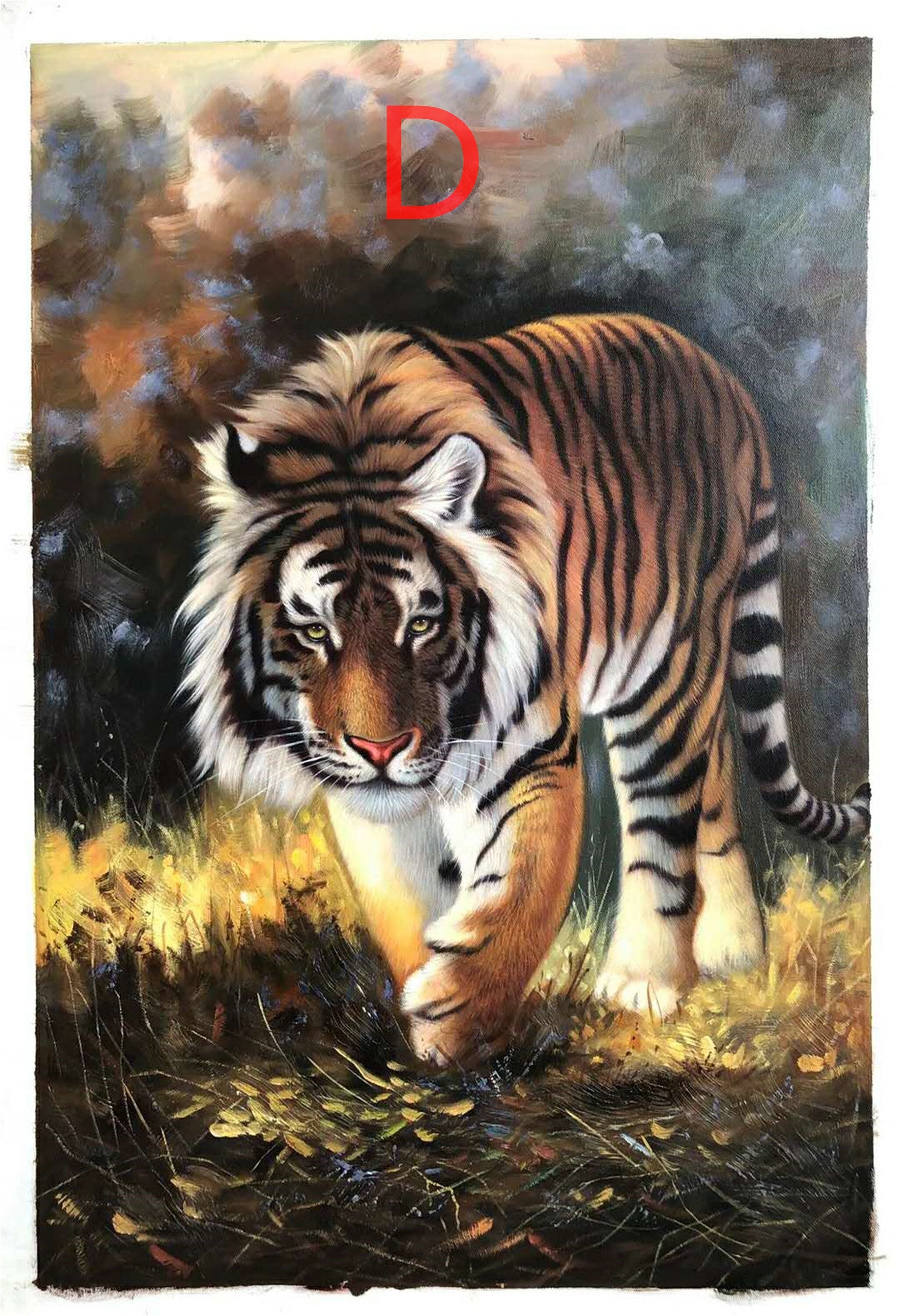 Pure handmade oil painting animal living room large bedroom dining room decorative painting24x36inch