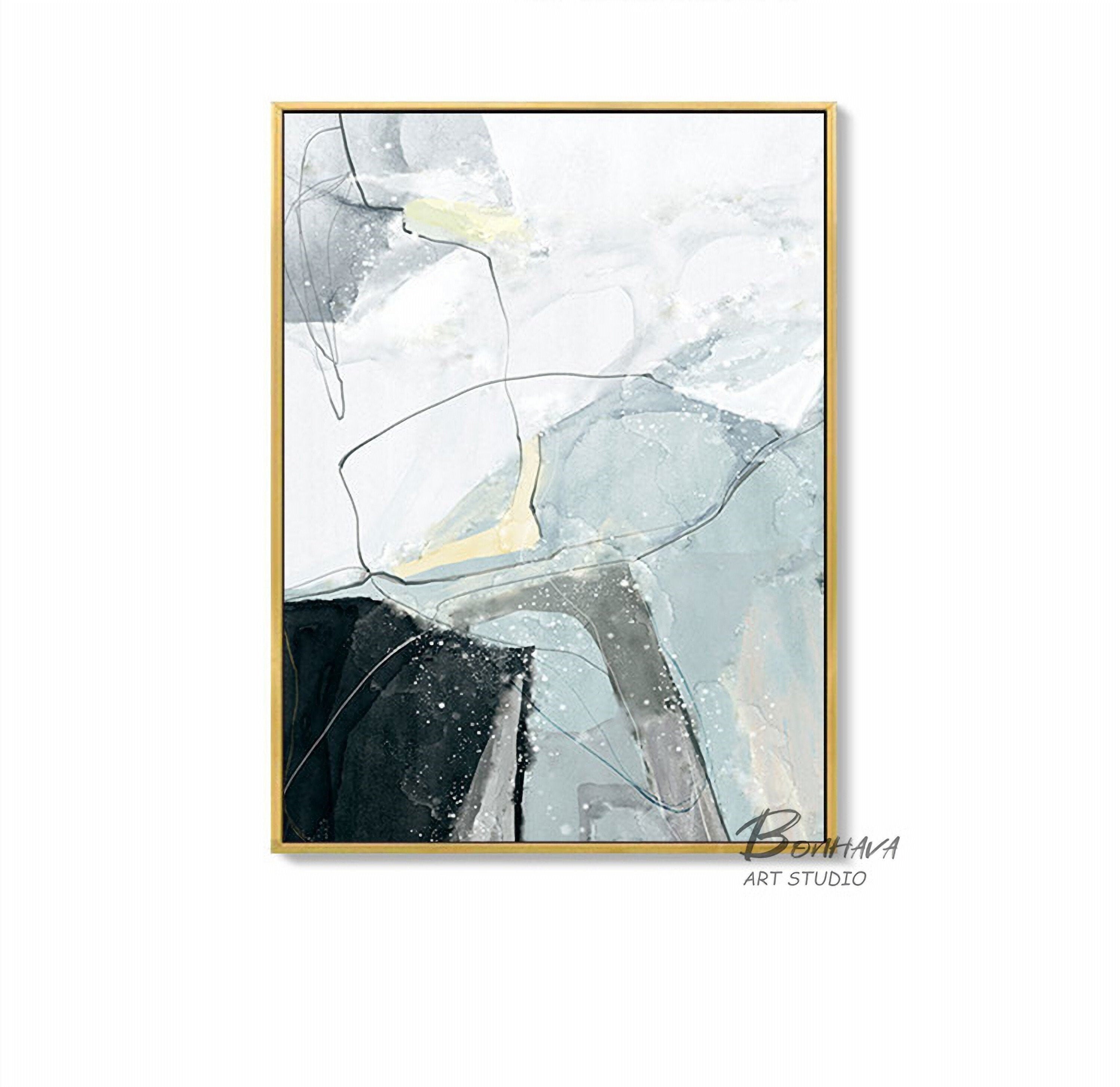 Original Abstract Painting, Minimalist Abstract Painting, Large Abstract Painting, Beige Painting Green Painting, Large Wall…