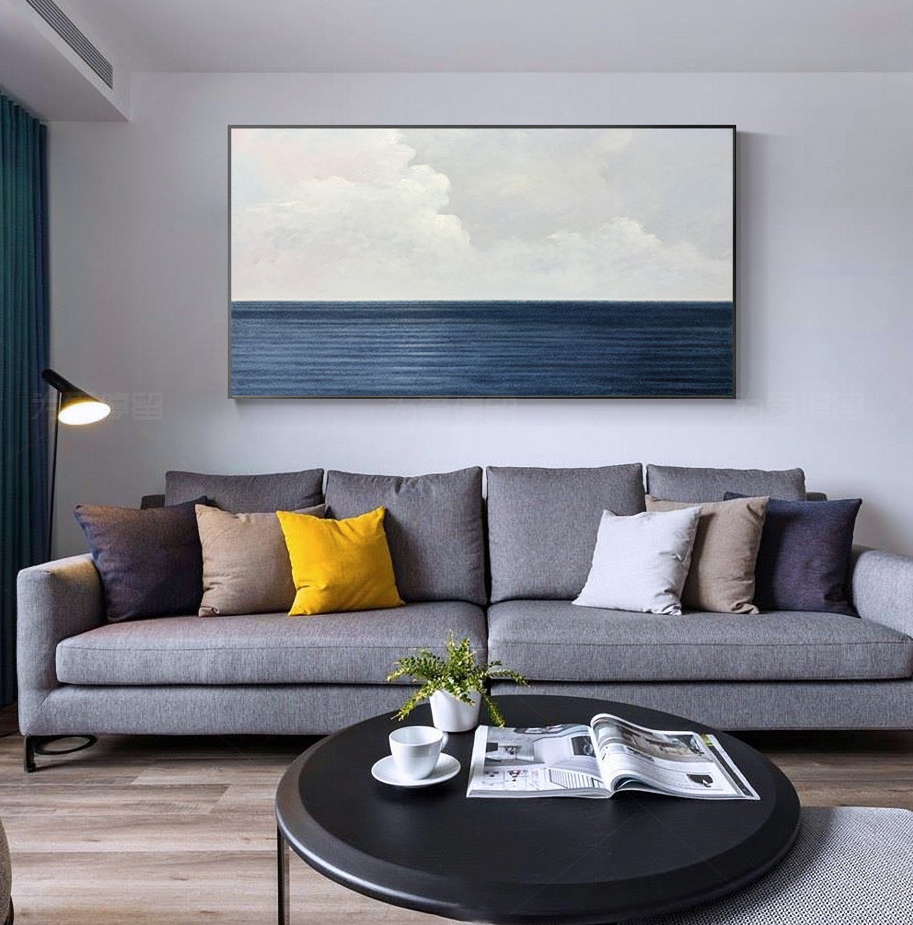 Cloud Abstract Painting,Original Sky Painting, Blue Sky and White Cloud Art, Abstract Painting on Canvas