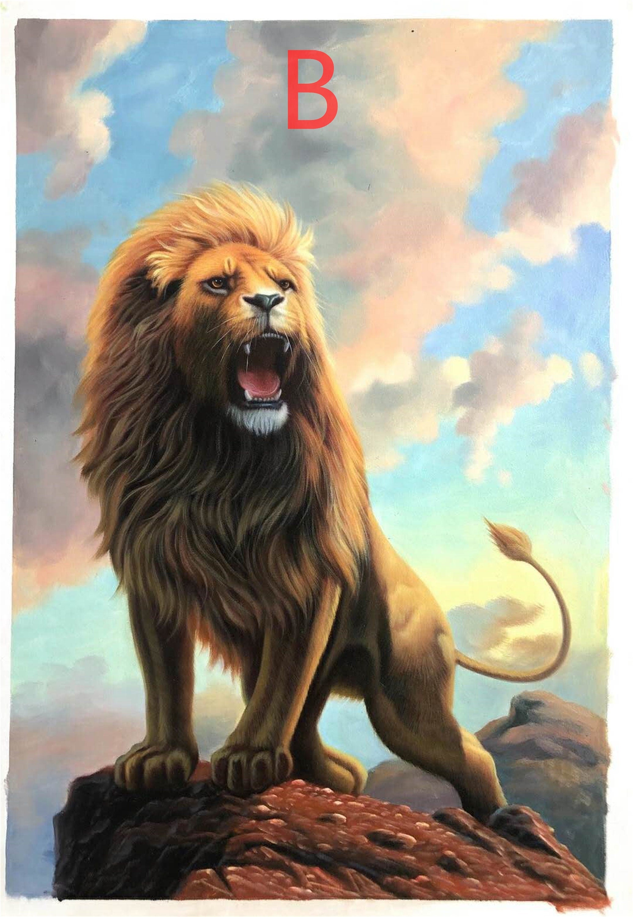 Pure handmade oil painting animal living room large bedroom dining room decorative painting24x36inch