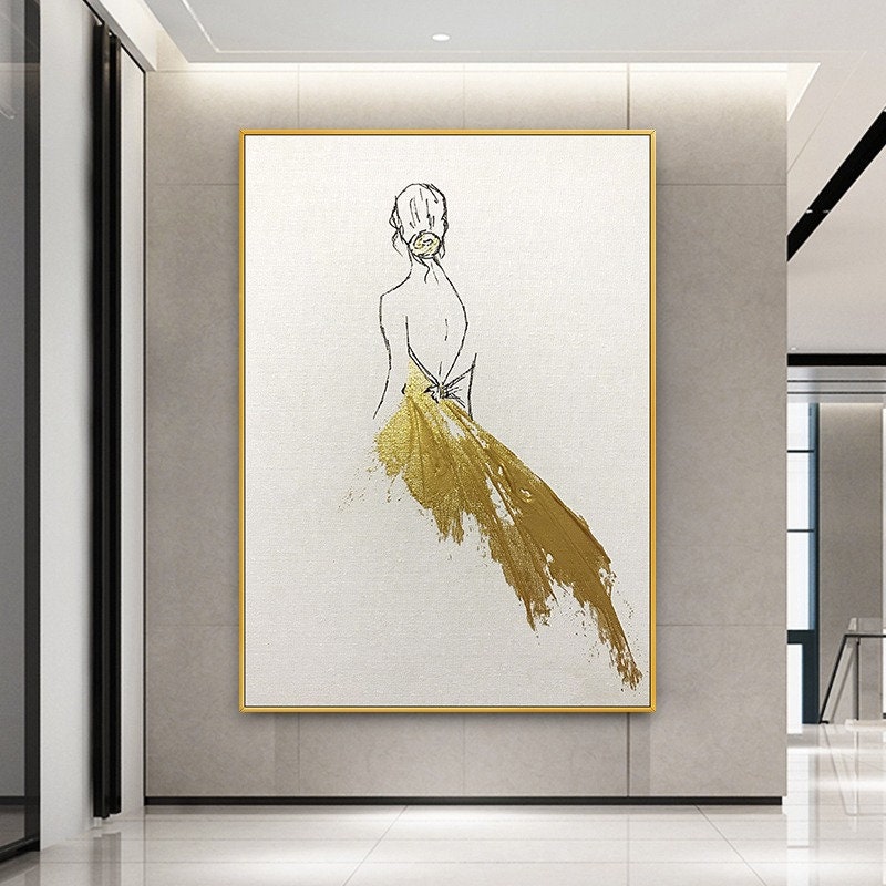 Ballerina Painting on Canvas, Ballet Abstract Oil Painting, Original Ballet Dancer Painting, Ballet Wall Decor for Room