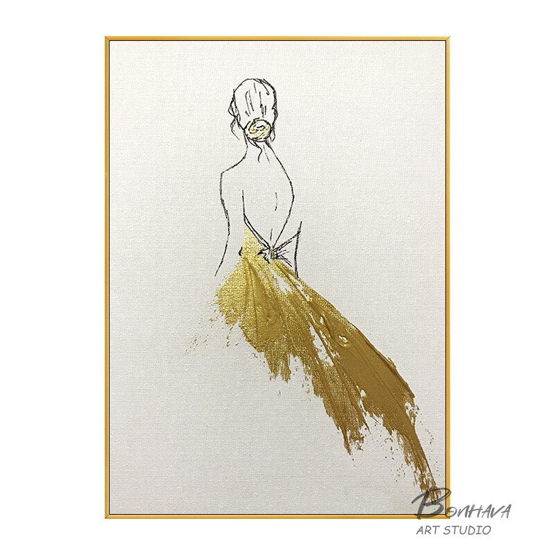 Ballerina Painting on Canvas, Ballet Abstract Oil Painting, Original Ballet Dancer Painting, Ballet Wall Decor for Room