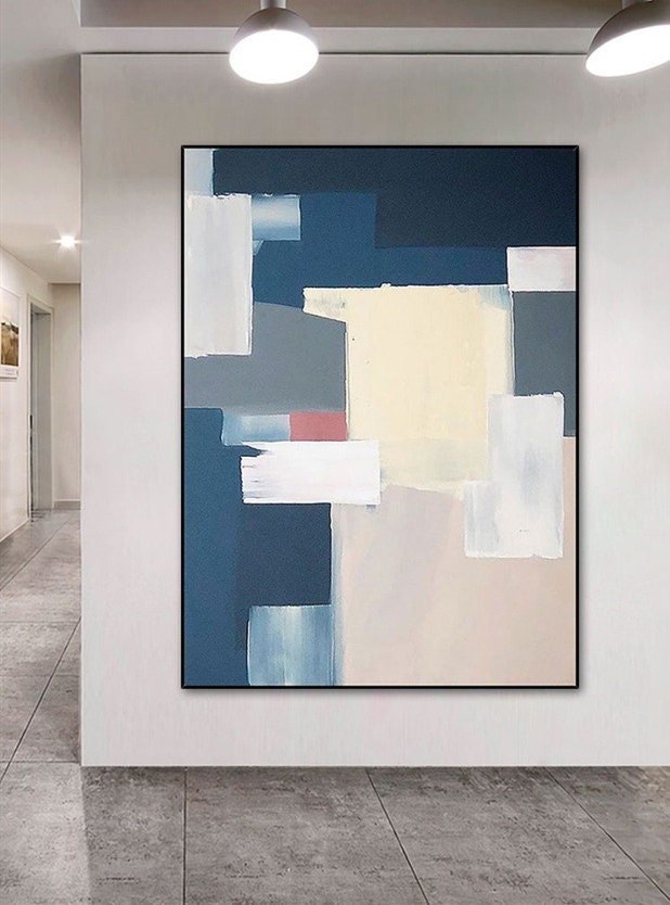 Geometric Abstract Painting, Original Acrylic Wall Art, Geometric Painting on Canvas, Large Abstract Wall Art, Minimalist…
