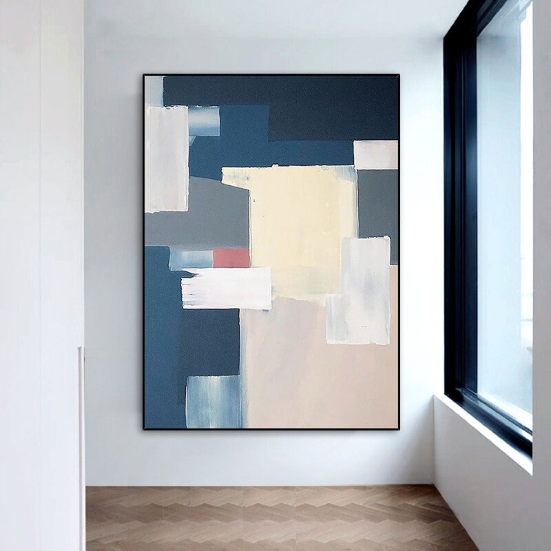 Geometric Abstract Painting, Original Acrylic Wall Art, Geometric Painting on Canvas, Large Abstract Wall Art, Minimalist…