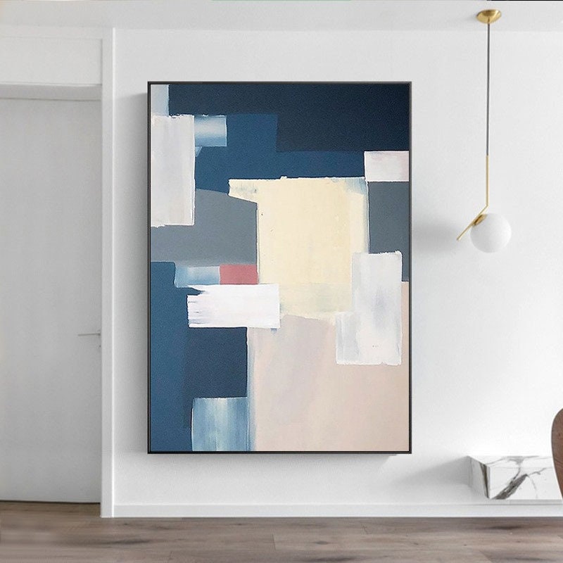 Geometric Abstract Painting, Original Acrylic Wall Art, Geometric Painting on Canvas, Large Abstract Wall Art, Minimalist…
