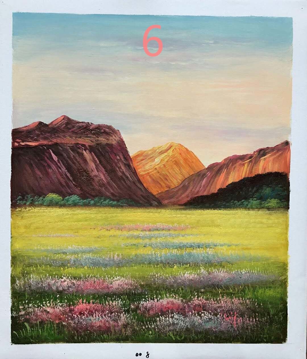 Hand painted landscape oil painting, flower sea oil painting50*60cm/20*24 inch