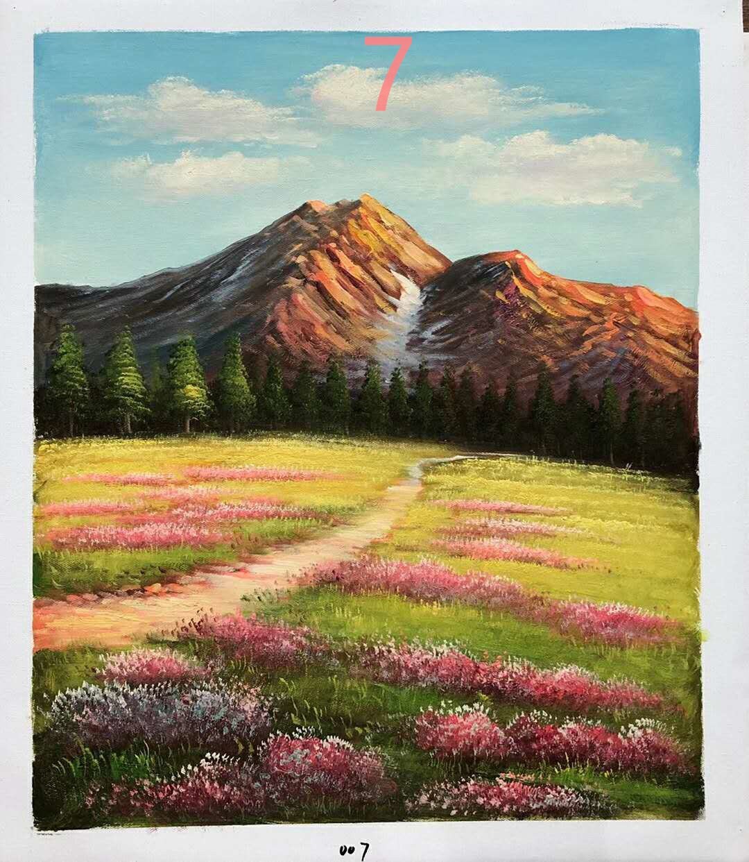 Hand painted landscape oil painting, flower sea oil painting50*60cm/20*24 inch