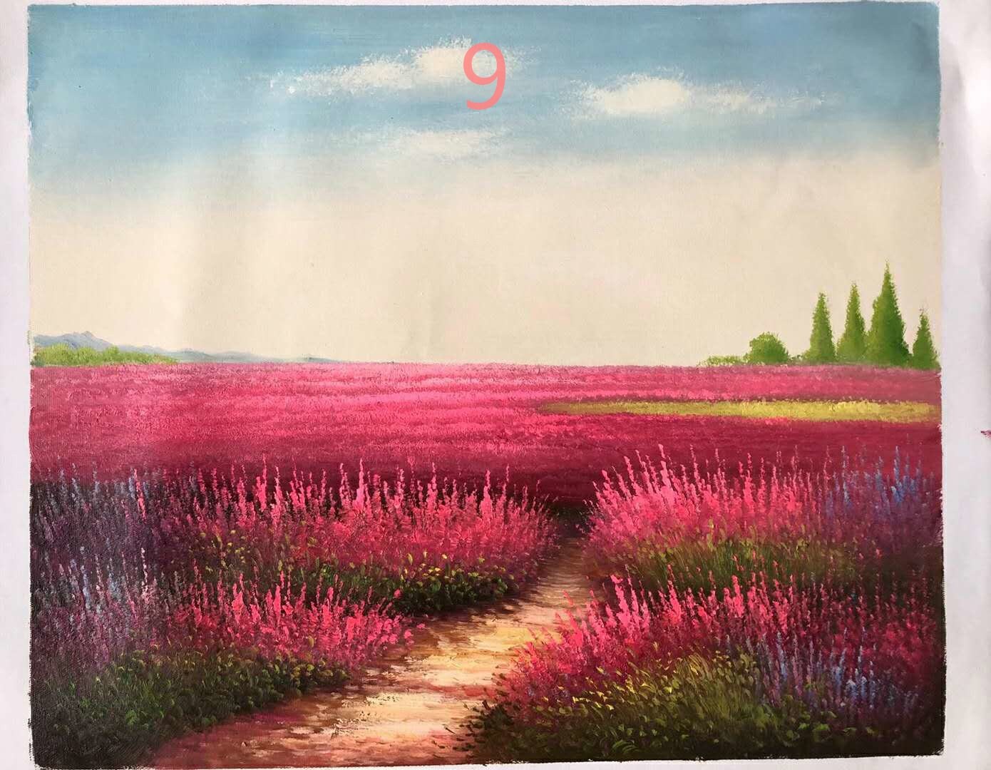 Hand painted landscape oil painting, flower sea oil painting50*60cm/20*24 inch