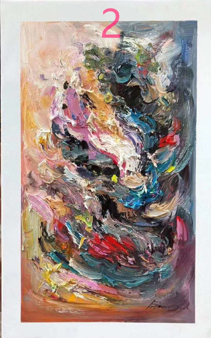 Original hand drawn abstract oil painting thick oil modern oil painting
