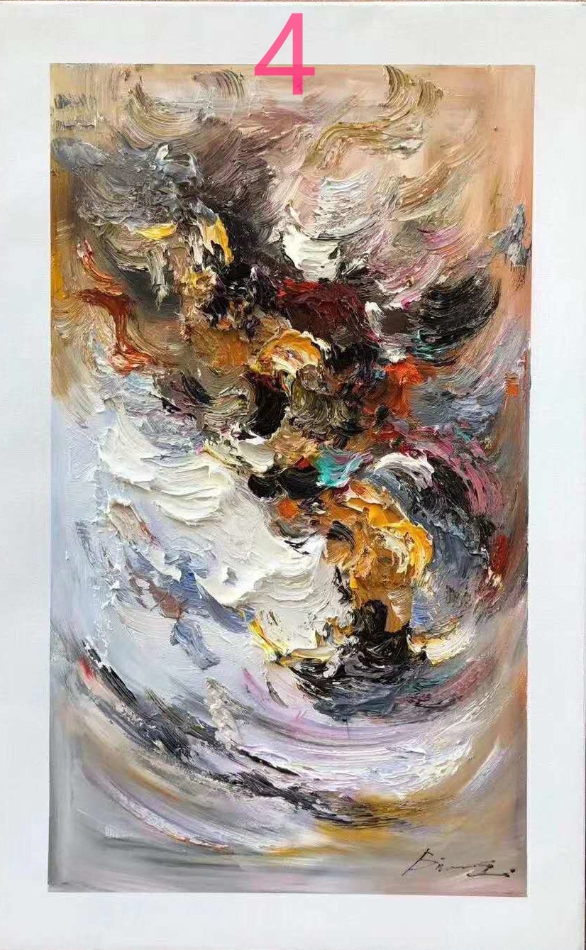Original hand drawn abstract oil painting thick oil modern oil painting