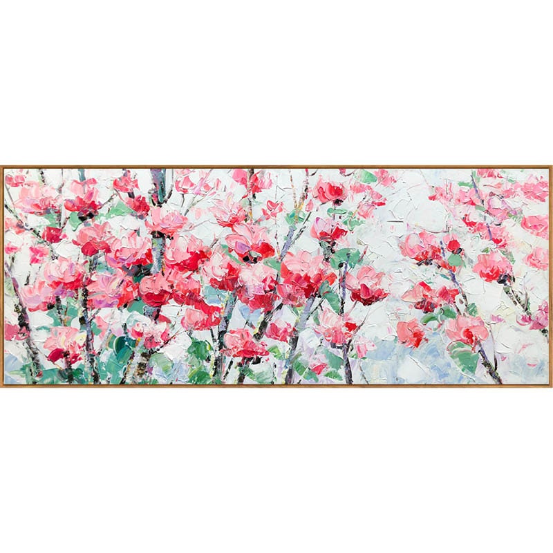 Large Abstract Floral Painting, Flower Oil Painting on Canvas, Origianl Floral Canvas Wall Art, Living Room Wall Art