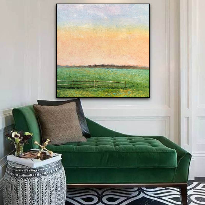 Extra Large Wall Art Landscape, Landscape Painting Countryside, Abstract Landscape Wall Art, Landscape Canvas Art Abstract