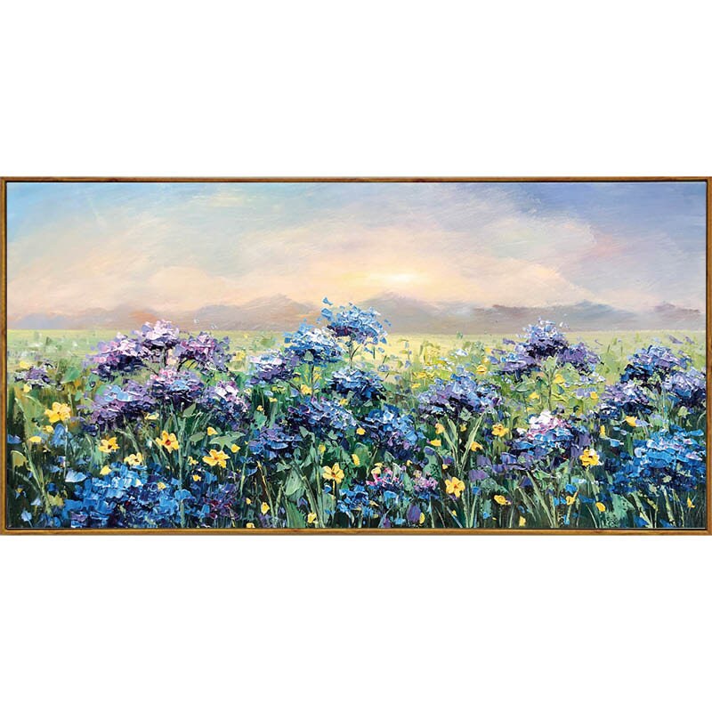 Original Abstract Floral Painting, Violet Flower Oil Painting, Purple Lilac Canvas Wall Art, Flower Painting on Canvas