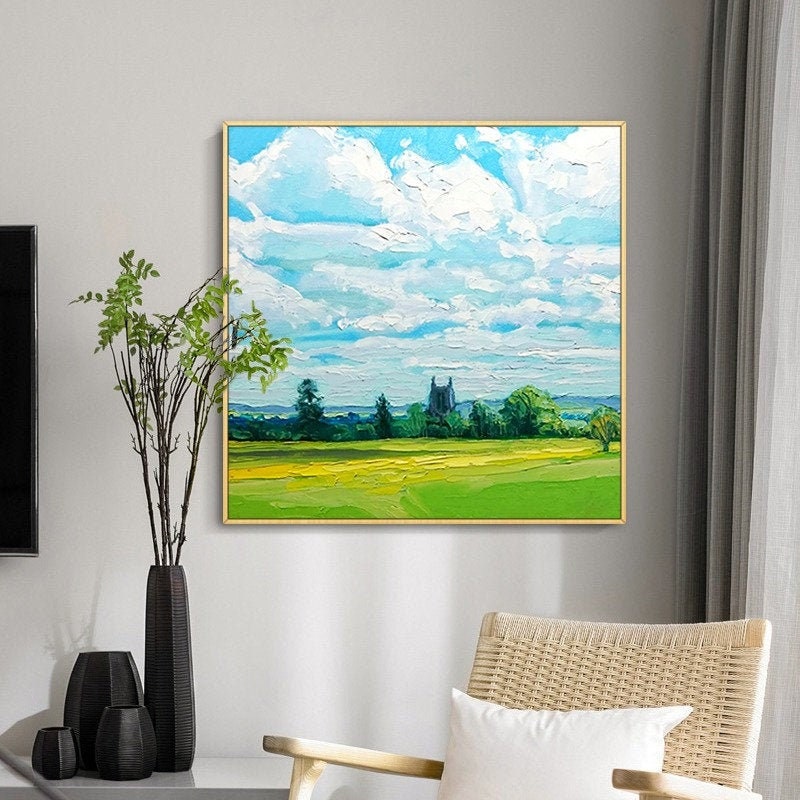 Abstract Landscape Painting on Canvas, Original Painting Landscape, Abstract Canvas Art, Large Landscape Wall Art