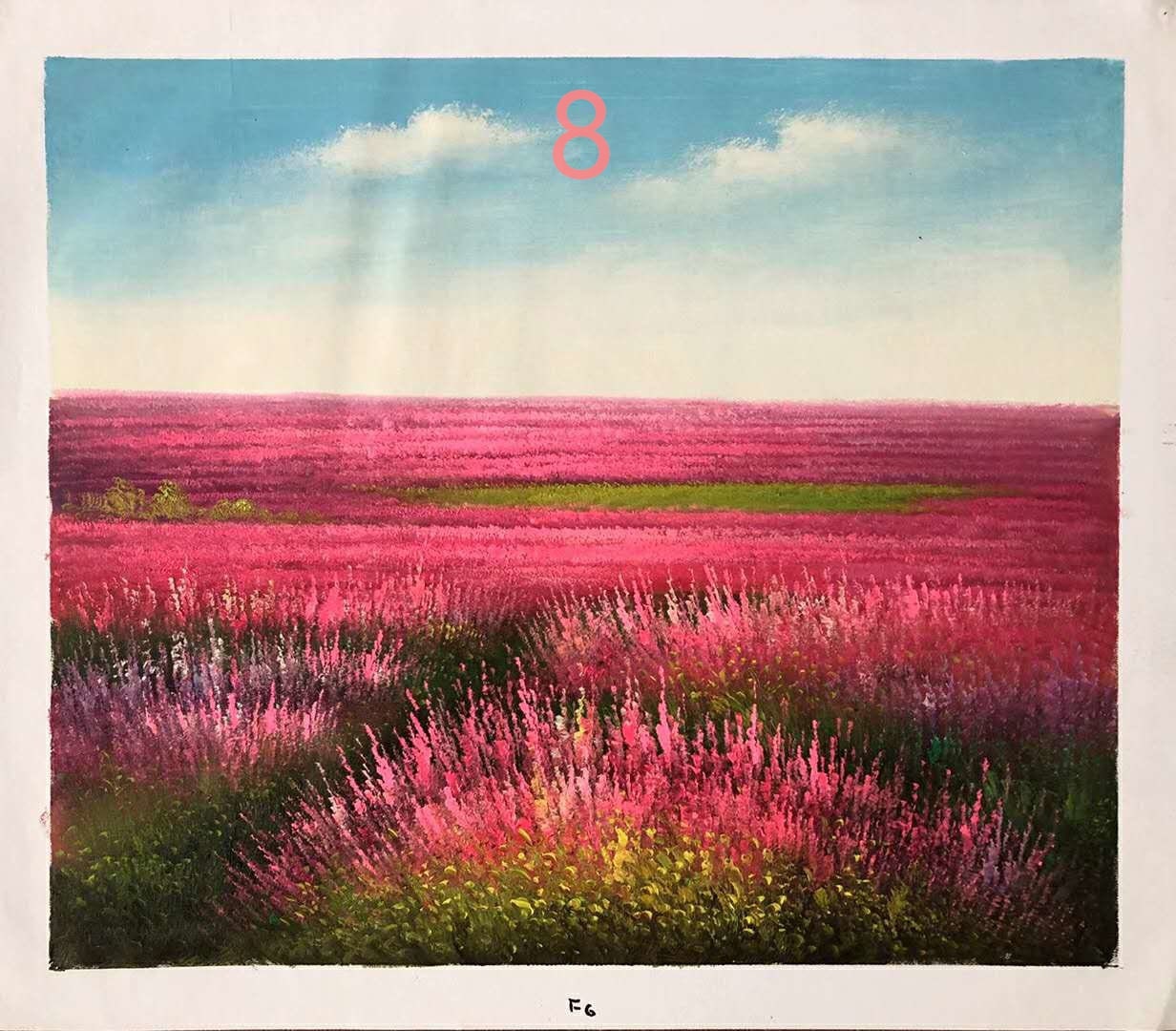 Hand painted landscape oil painting, flower sea oil painting50*60cm/20*24 inch