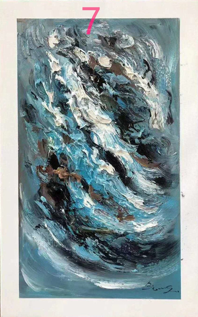 Original hand drawn abstract oil painting thick oil modern oil painting