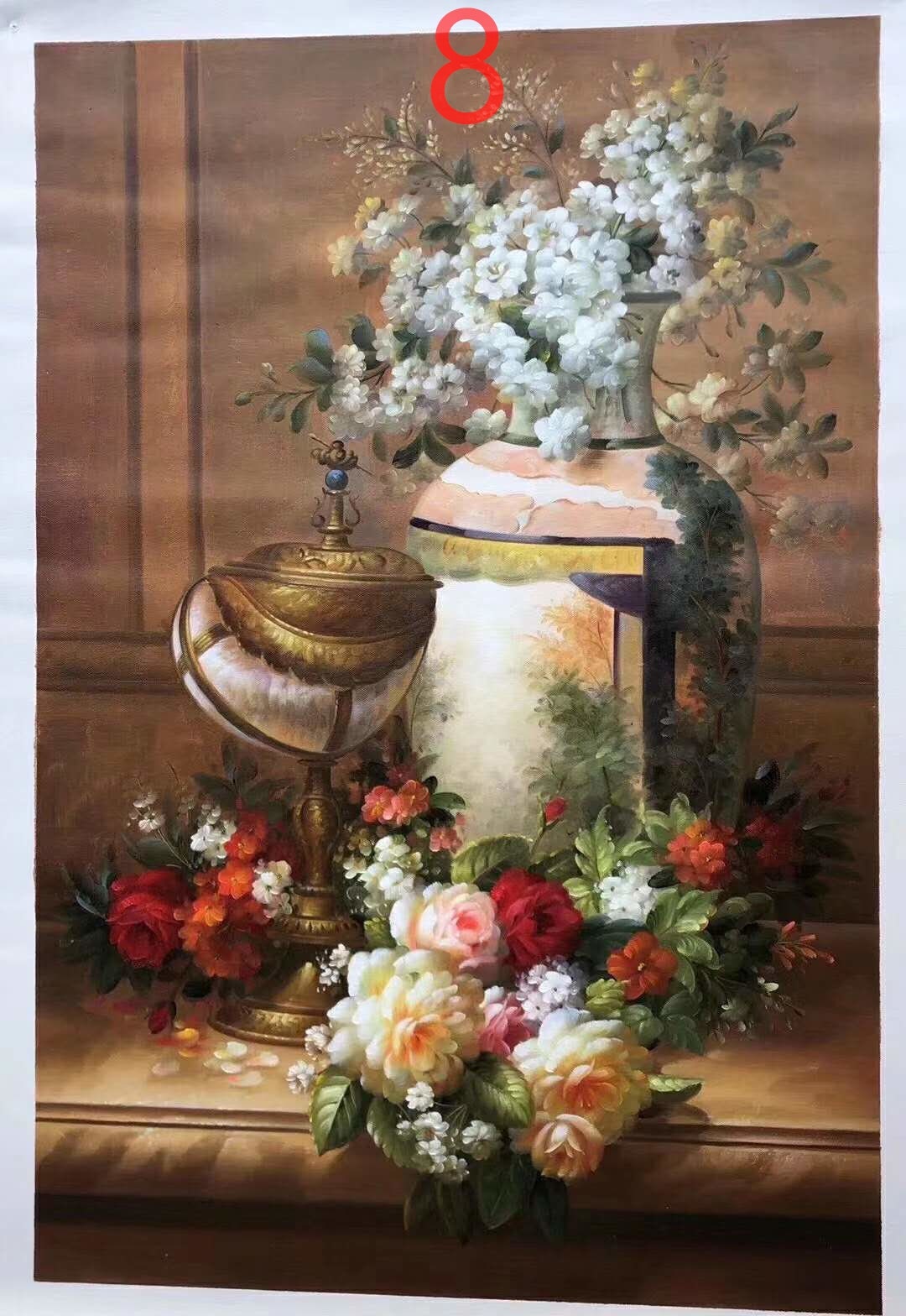 Hand painted modern flower oil painting. Classical flower oil painting