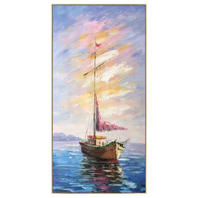 Sailboat seascape decorative painting corridor corridor painting landscape oil painting