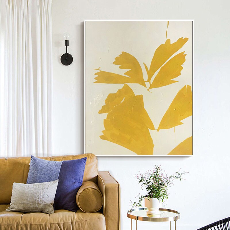 Extra Large Abstract Canvas Art, Original Abstract Oil Painting on Canvas, Modern Minimalist Orange Wall Decor