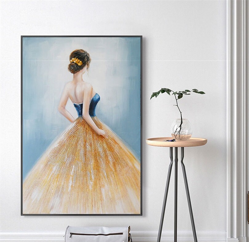 Abstract Ballerina Painting on Canvas, Large Ballet Oil Painting, Original Ballet Dancer Painting, Dancing Girl Wall Art for…