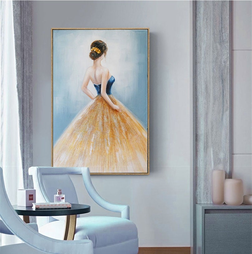 Abstract Ballerina Painting on Canvas, Large Ballet Oil Painting, Original Ballet Dancer Painting, Dancing Girl Wall Art for…