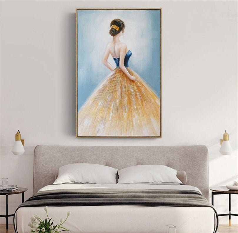 Abstract Ballerina Painting on Canvas, Large Ballet Oil Painting, Original Ballet Dancer Painting, Dancing Girl Wall Art for…