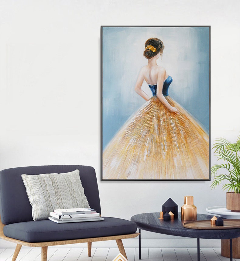 Abstract Ballerina Painting on Canvas, Large Ballet Oil Painting, Original Ballet Dancer Painting, Dancing Girl Wall Art for…