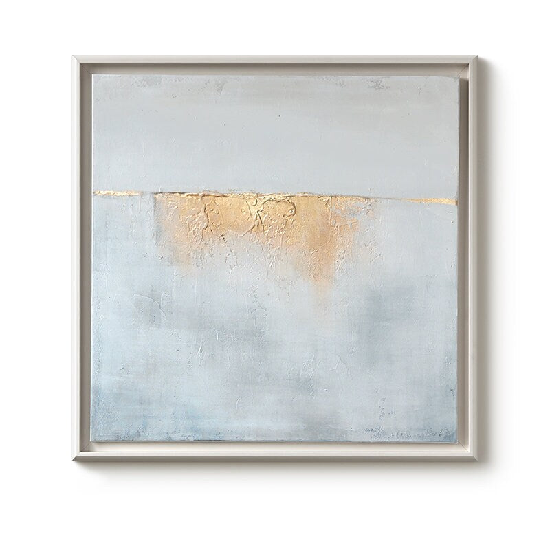 White and Gold Abstract Canvas Art, Extra Large Canvas Wall Art, Original Oil Painting on Canvas, Mimimalist Textured Art