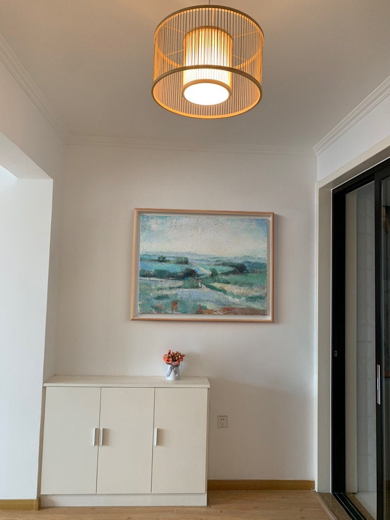 Abstract Landscape Wall Art, Large Landscape Oil Paintings on Canvas Original, Modern Abstract Bedroom Wall Decor