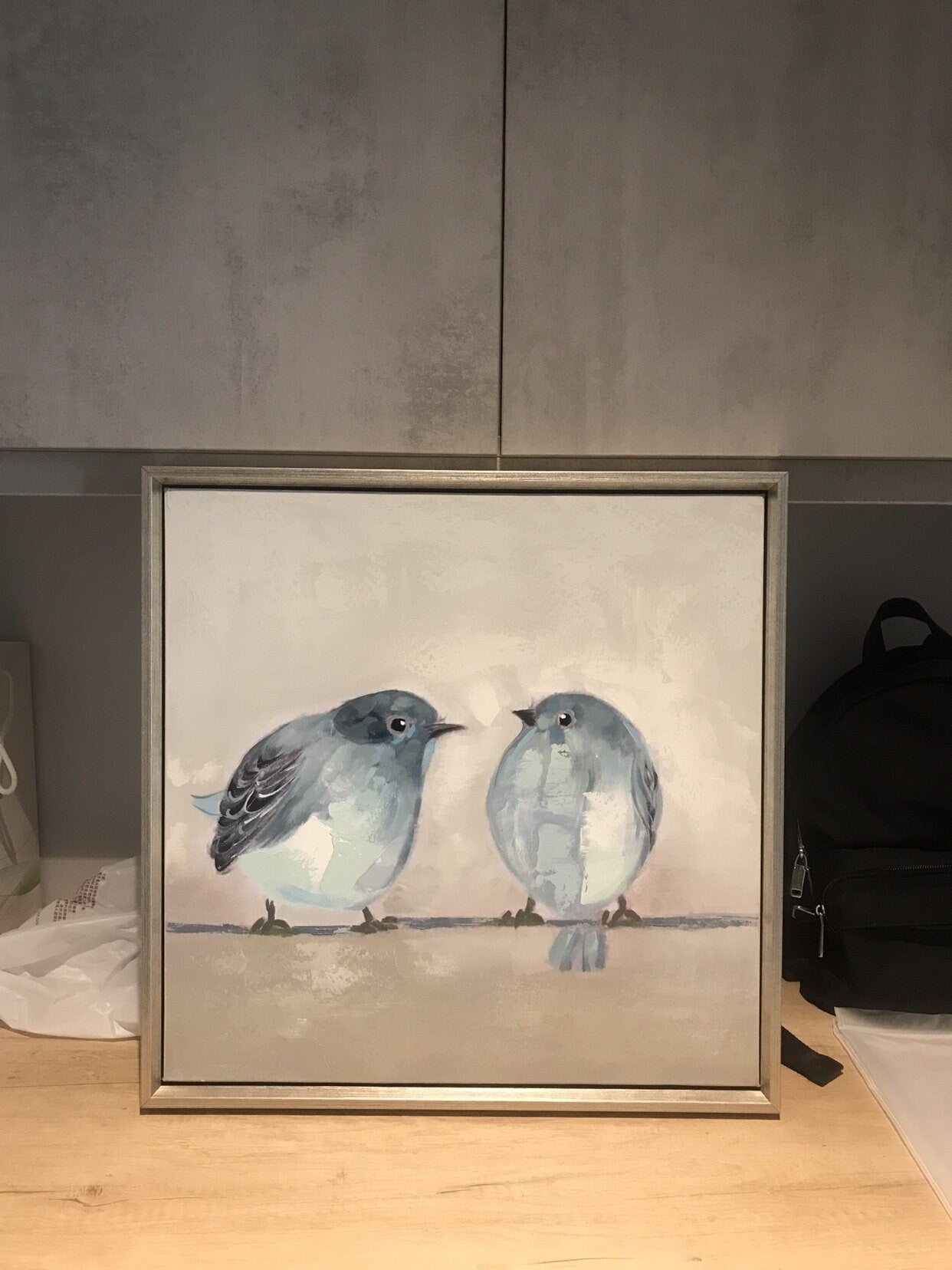 Hand-painted Birds Oil Painting on Canvas, Set of 2 Animal Canvas Wall Art, Original Modern Art for Bedroom