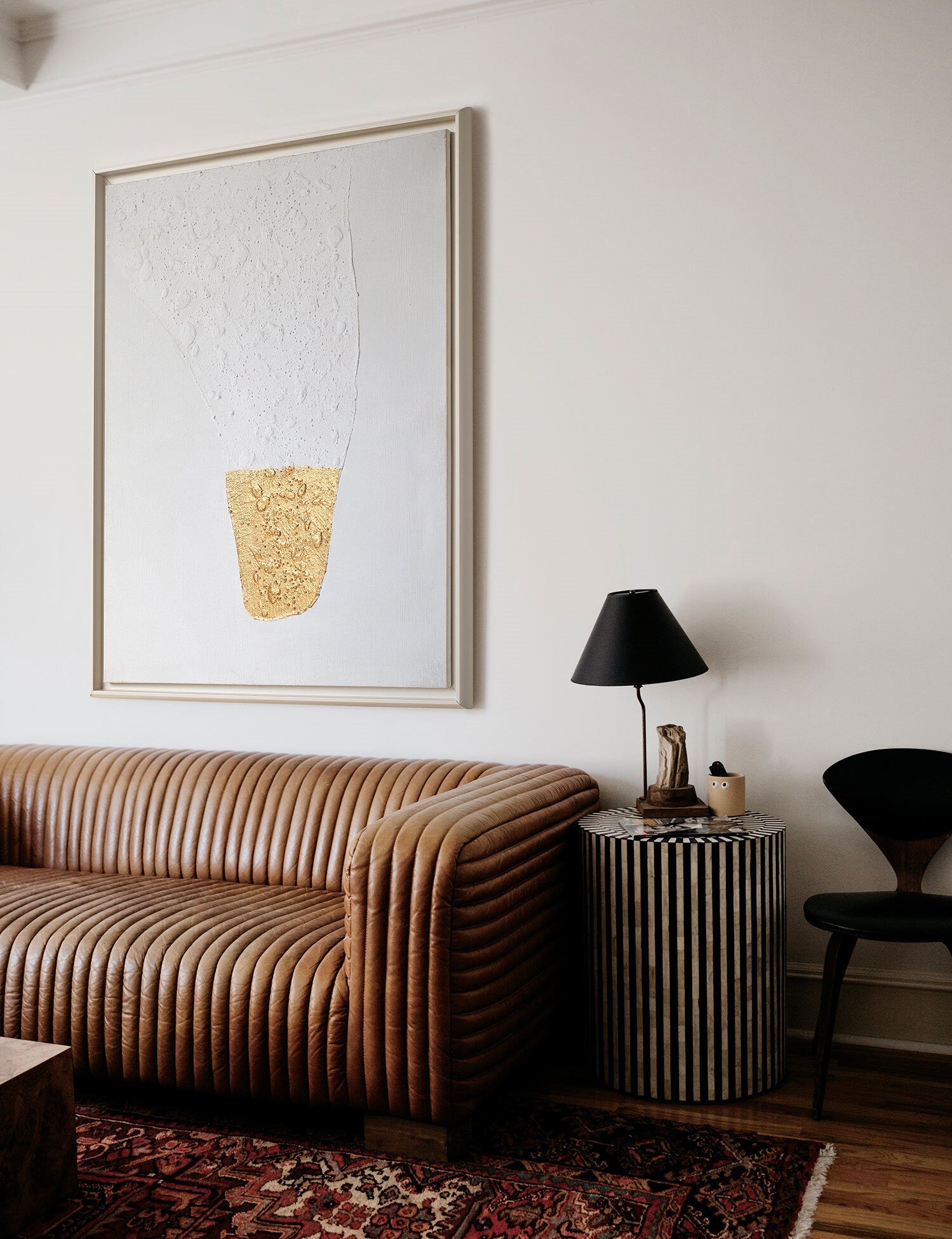 Original Abstract Painting on Canvas, Modern White and Gold Textured Painting, Large Minimalist Wall Art