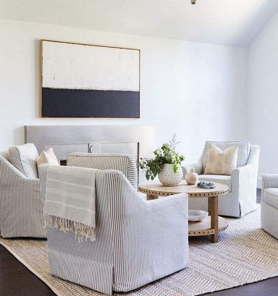 Abstract Canvas Wall Art, Modern Abstract Painting, Blue Canvas Painting Artwork, White Canvas Wall Art for Bedroom