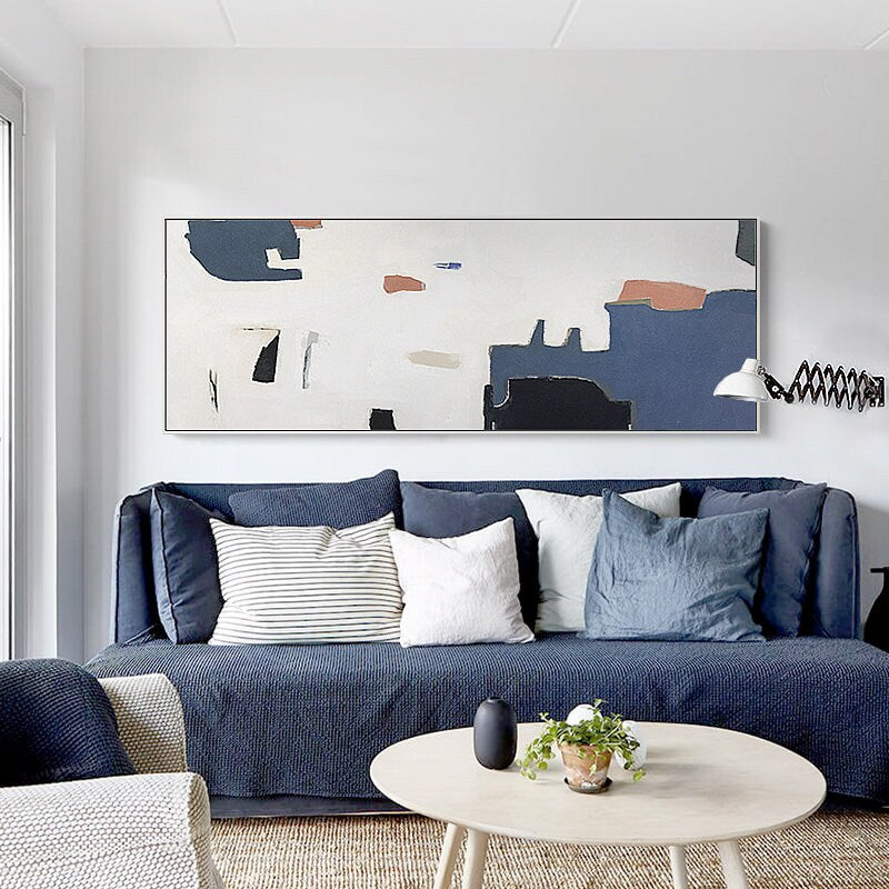 Extra Large Modern Wall Painting, Abstract Canvas Wall Art, Colorful Minimalist Acrylic Painting on Canvas, Art for Bedroom