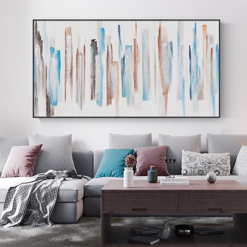 Brown Minimalist Acrylic Painting — canvas artwork view 2