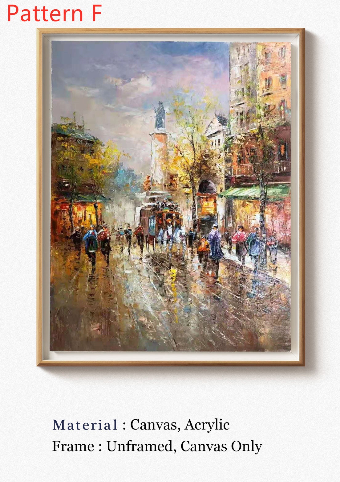 Original Paris Cityscape Oil Painting, Large Canvas Wall Art Paris City Landscape Painting on Canvas
