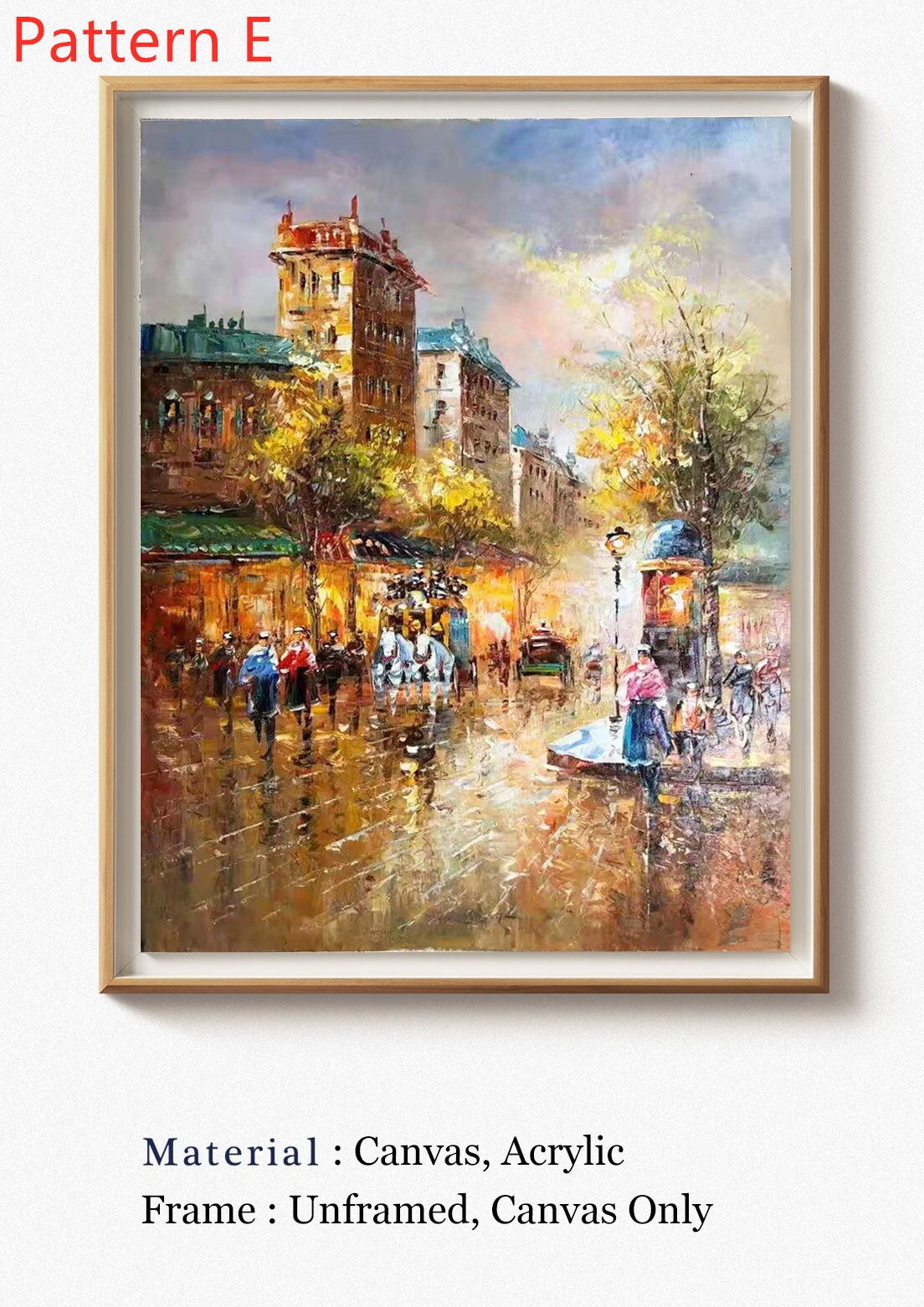 Original Paris Cityscape Oil Painting, Large Canvas Wall Art Paris City Landscape Painting on Canvas